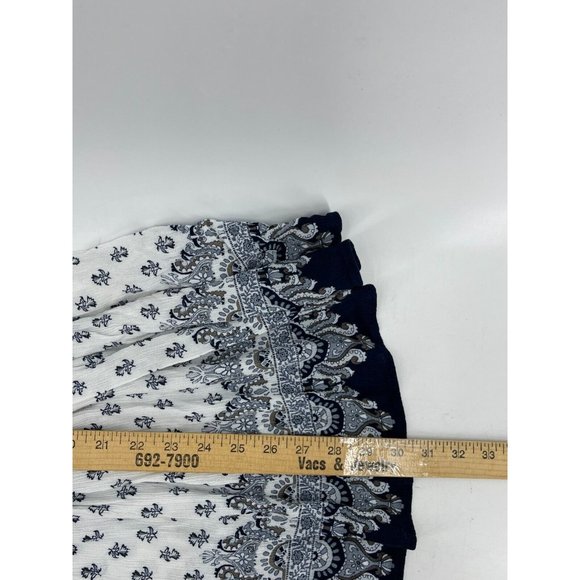 Aeropostale Women's Blue White Floral Sleeveless Knit Tunic Top Shirt Medium - Picture 11 of 12